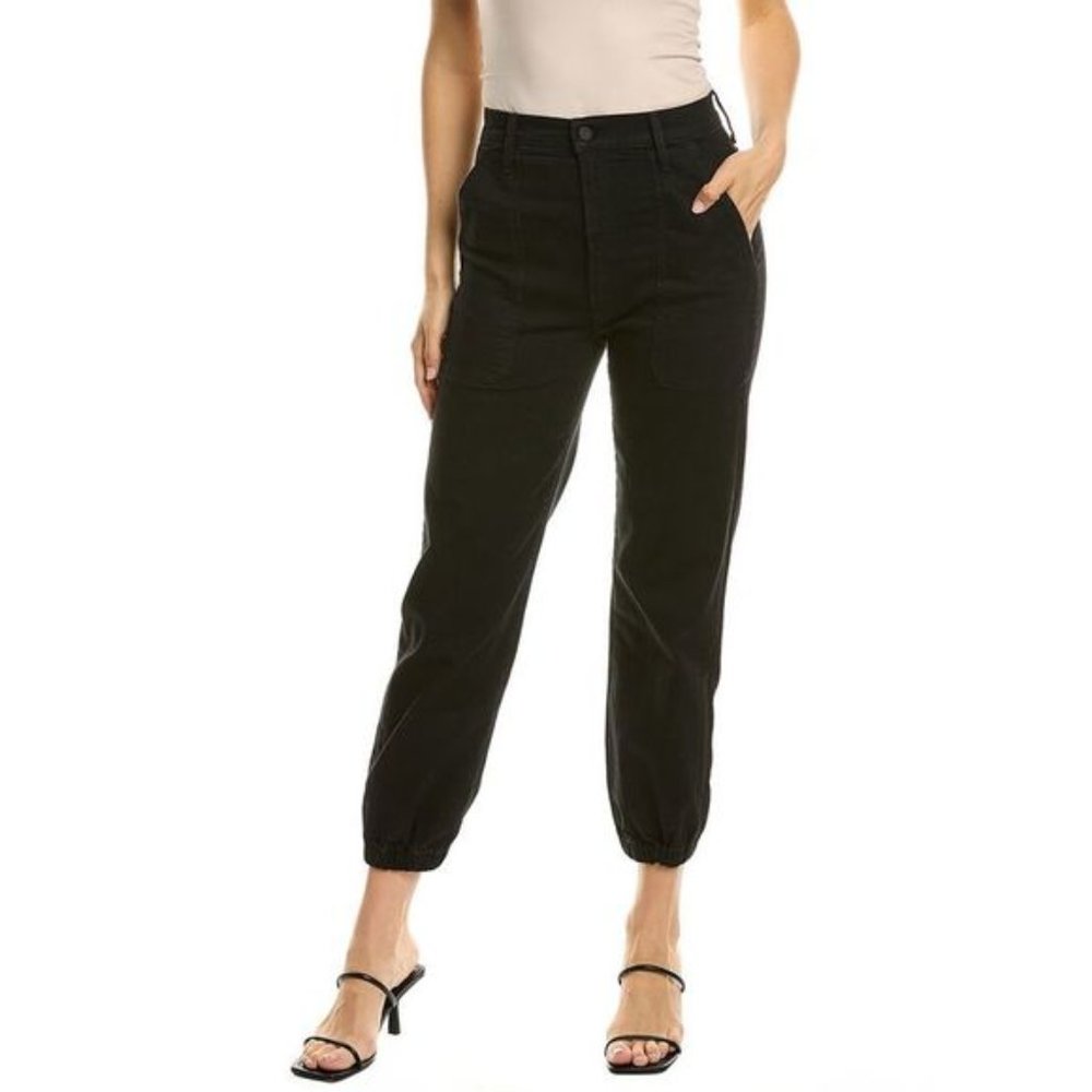 Mother wrapper patch springy ankle jogger jean